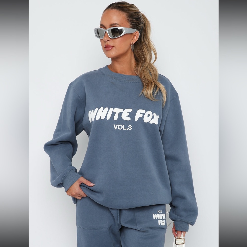 White Fox Boutique Volume 3 Sweatshirt & Shorts Set (Ocean) - Picture 14 of 16